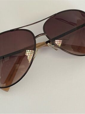 Cole Haan Aviator Sunglasses Brown Gradient Lenses Bronze Metal Frame 51mm